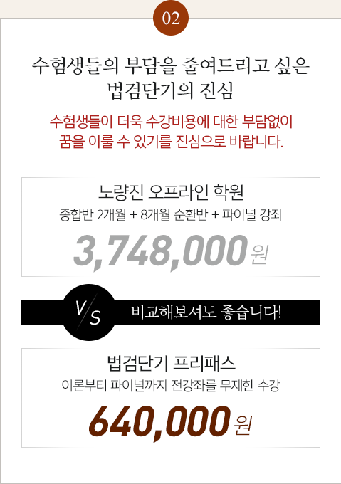 수험생들의 부담을 줄여드리고 싶은 법검단기의 진심