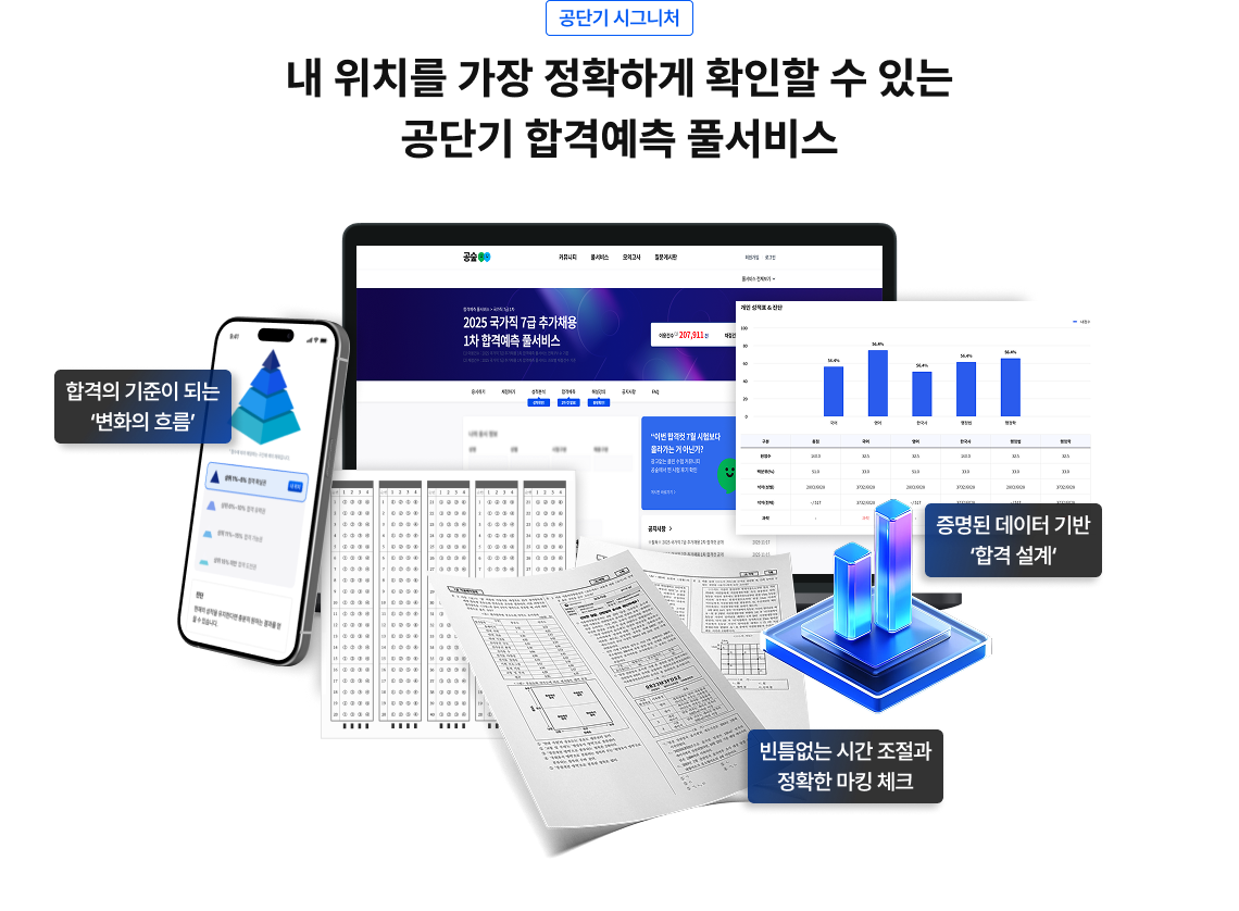 내 위치를 가장 정확하게 확인할 수 있는 공단기 합격예측 풀서비스