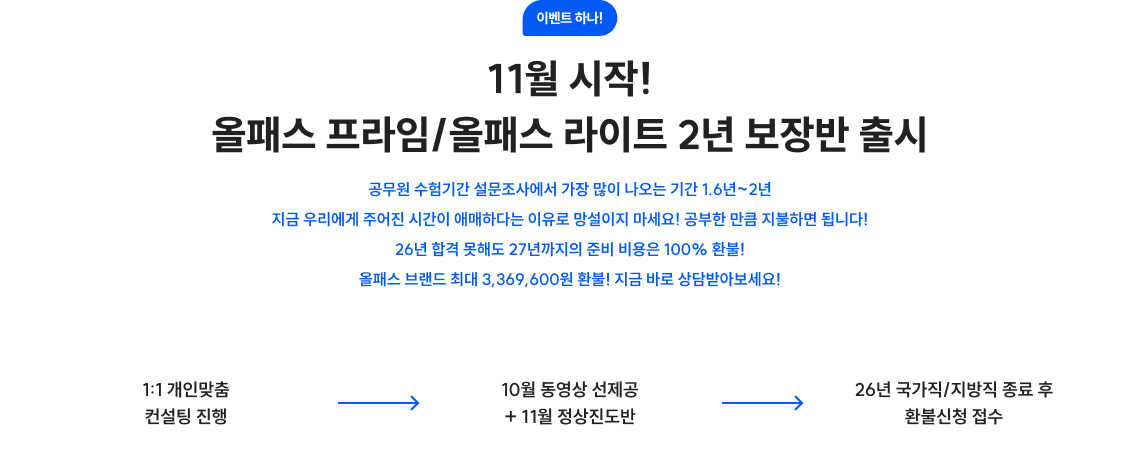 11월 시작! 올패스 프라임/올패스 라이트 2년 보장반 출시
