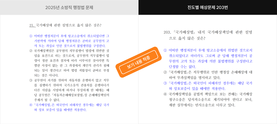 보기 내용 적중